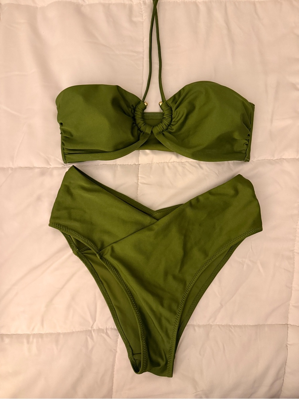 H&M Olive Green Bandeau Bikini Set